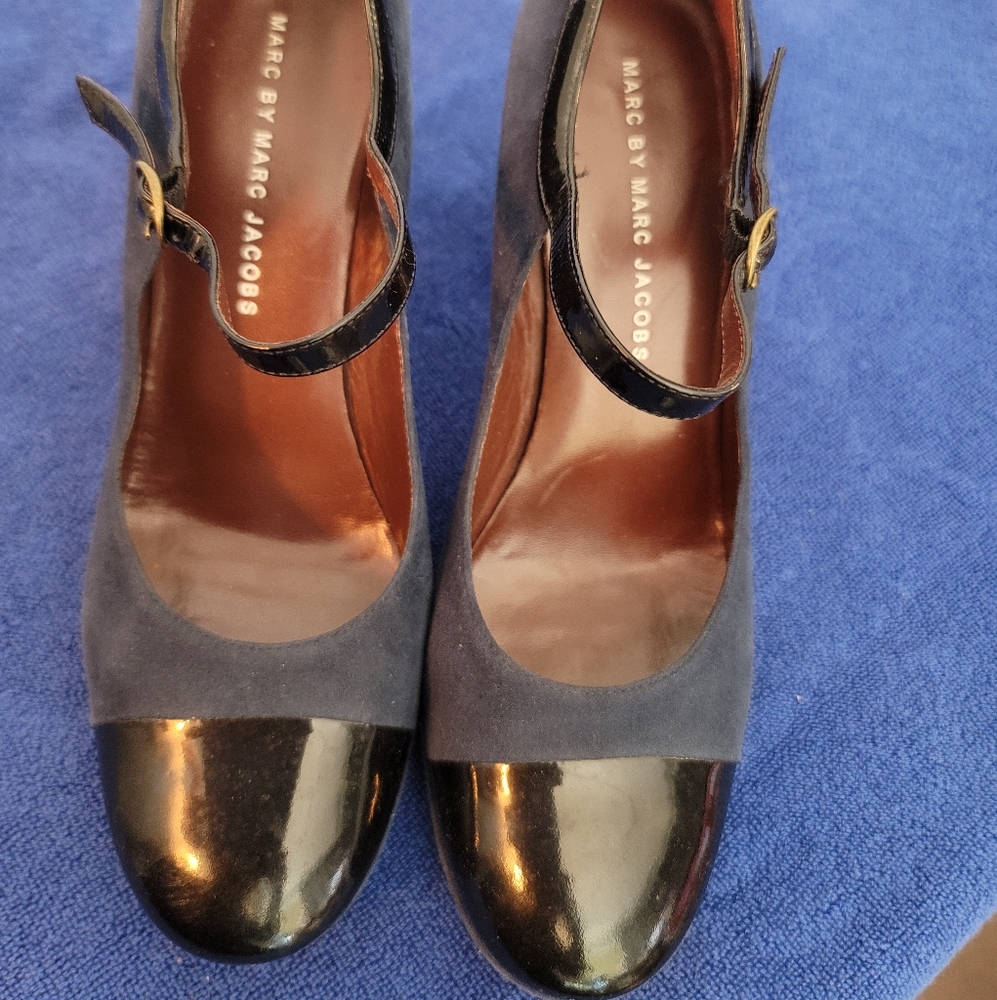 MARK JACOBS Blue suede Mary Janes